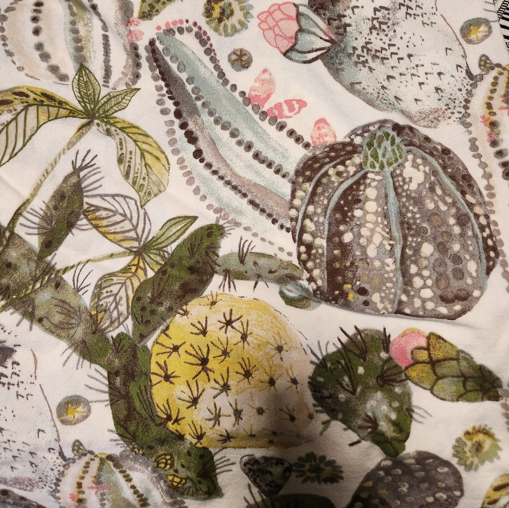 World Market 100% cotton shower curtain Cacti print